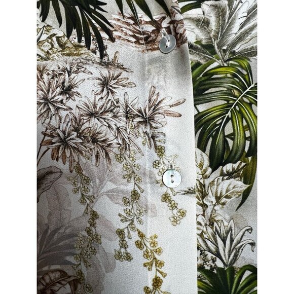 l'agence silk blouse xs Antique White Safari 100 % Silk Long sleeve Button Down - Picture 3 of 10